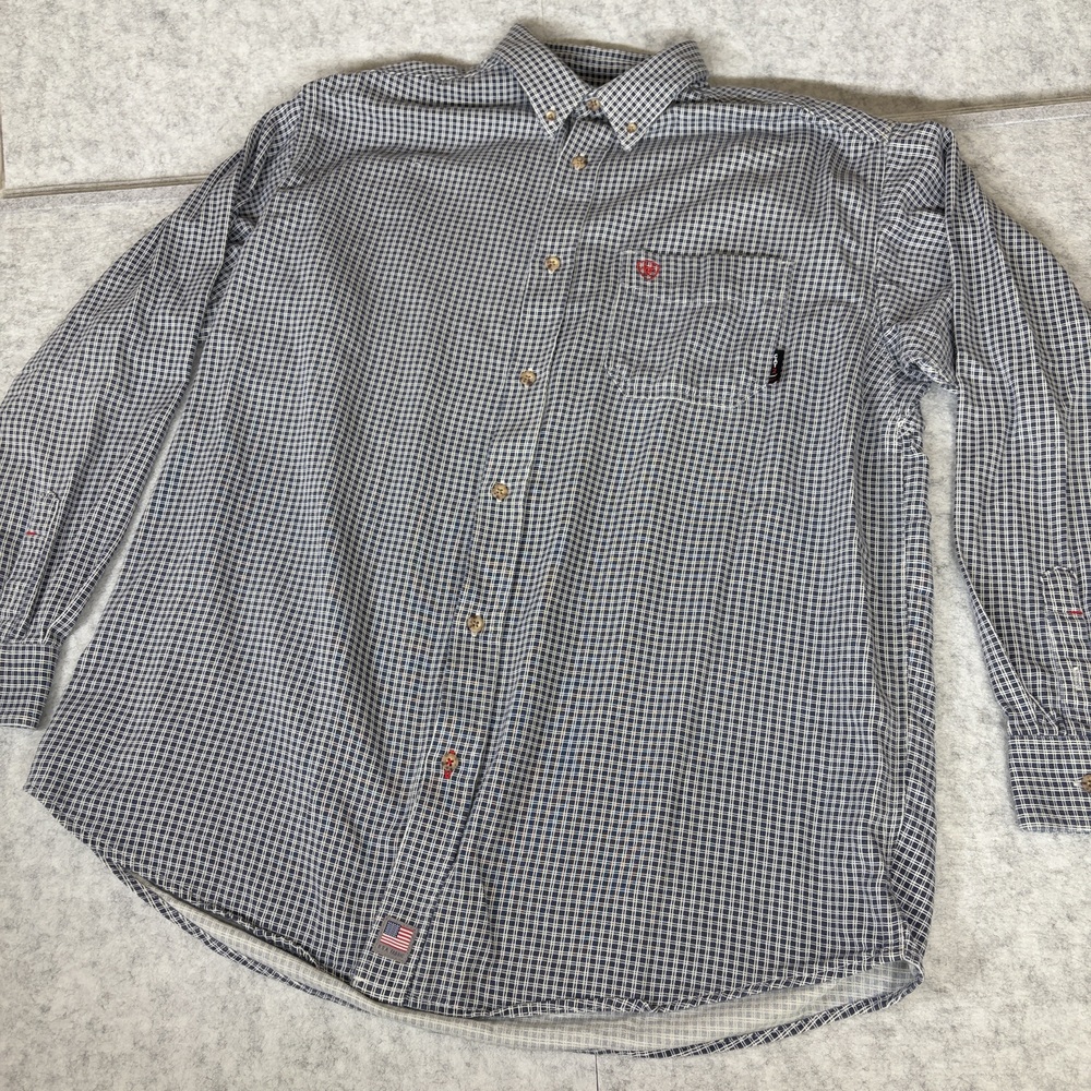 Ariat FR Plaid Button Up Shirt XL Long Sleeve Flame Resistant Work